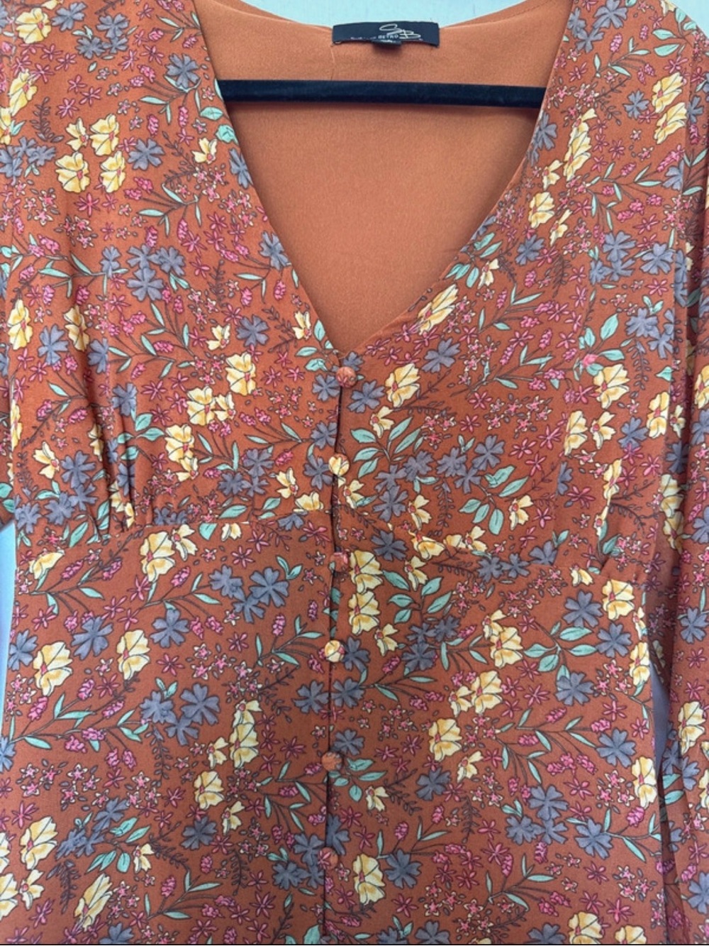 Autumn Floral V-Neck Maxi Dress - Picture 5 of 5